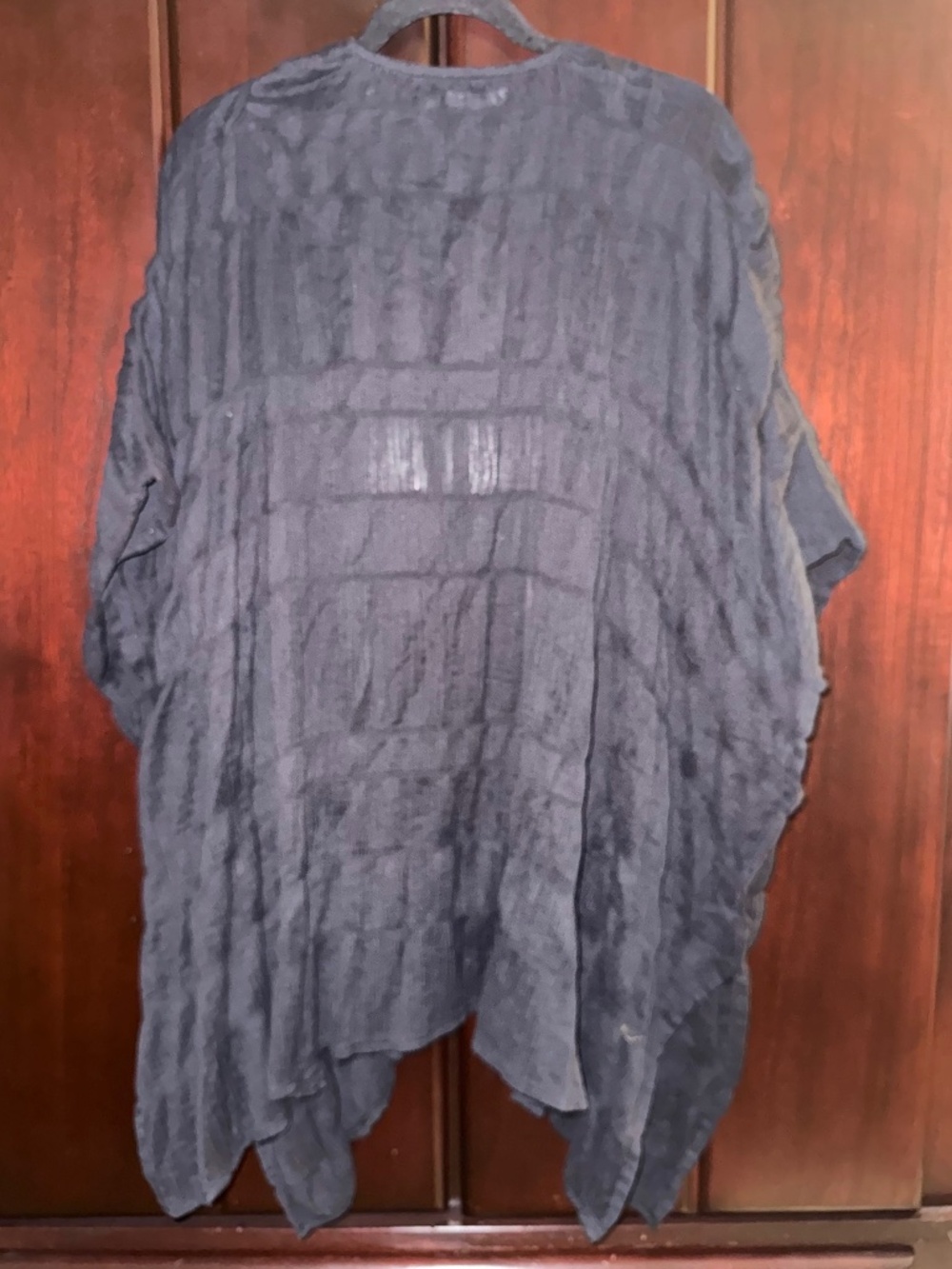 Maurices Black Textured Open Front Kimono Cardigan One Size